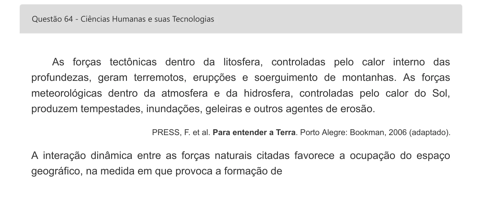 Enunciado visual completo da questão 64 do ENEM 2022 - 1º Dia – Caderno 1 – Azul – Espanhol – Aplicação digital, página 79.