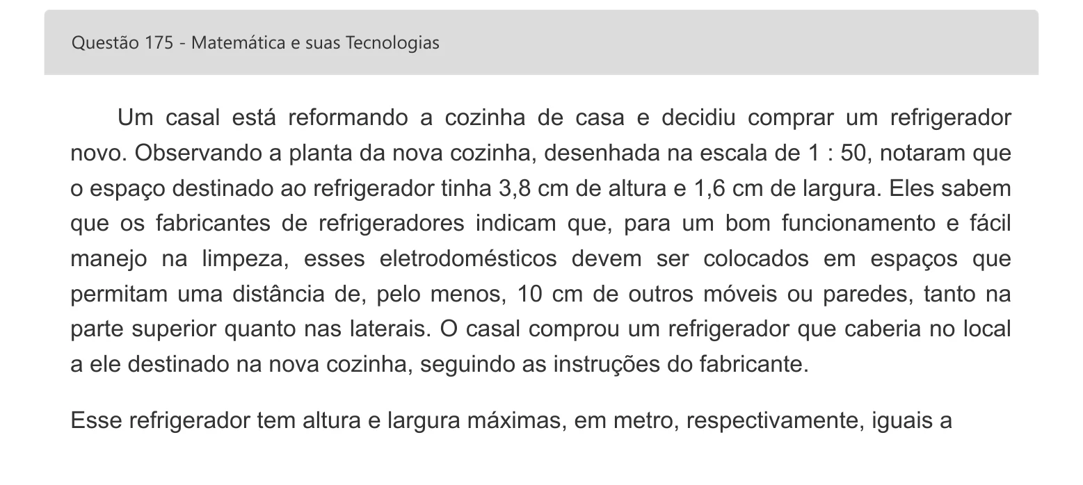 Enunciado visual completo da questão 175 do ENEM 2022 - 2º Dia – Caderno 6 – Cinza – Aplicação digital, página 95.