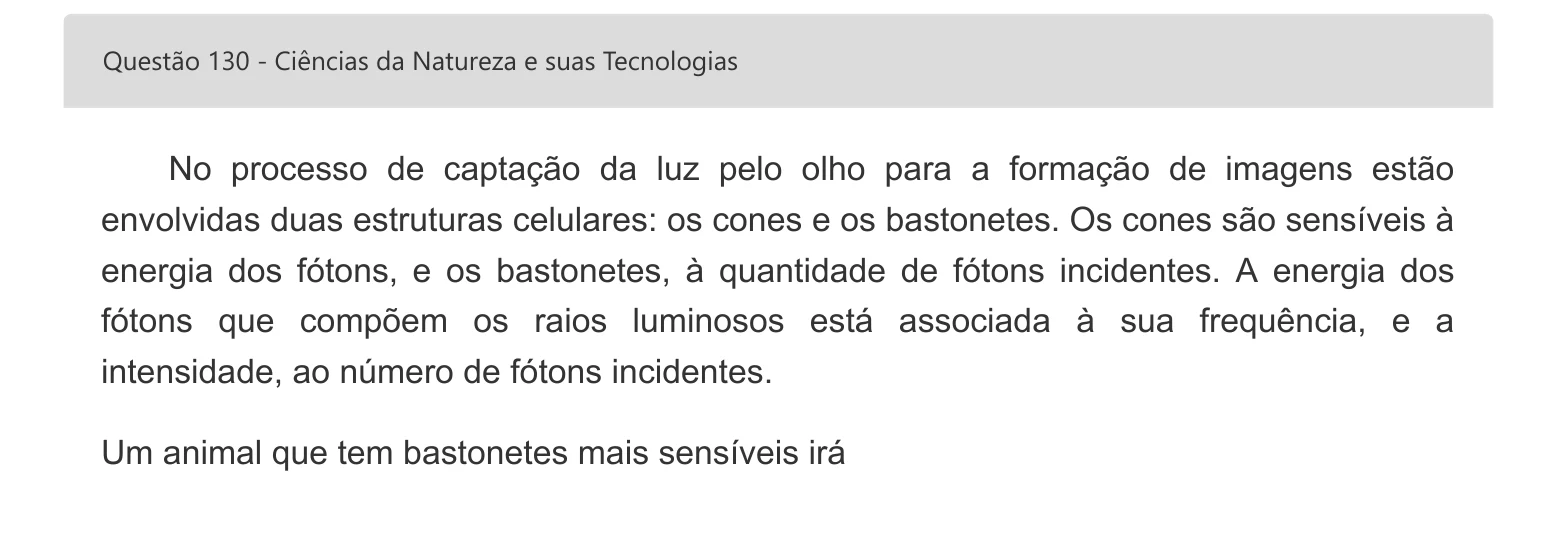 Enunciado visual completo da questão 130 do ENEM 2022 - 2º Dia – Caderno 7 – Azul – Aplicação digital, página 48.