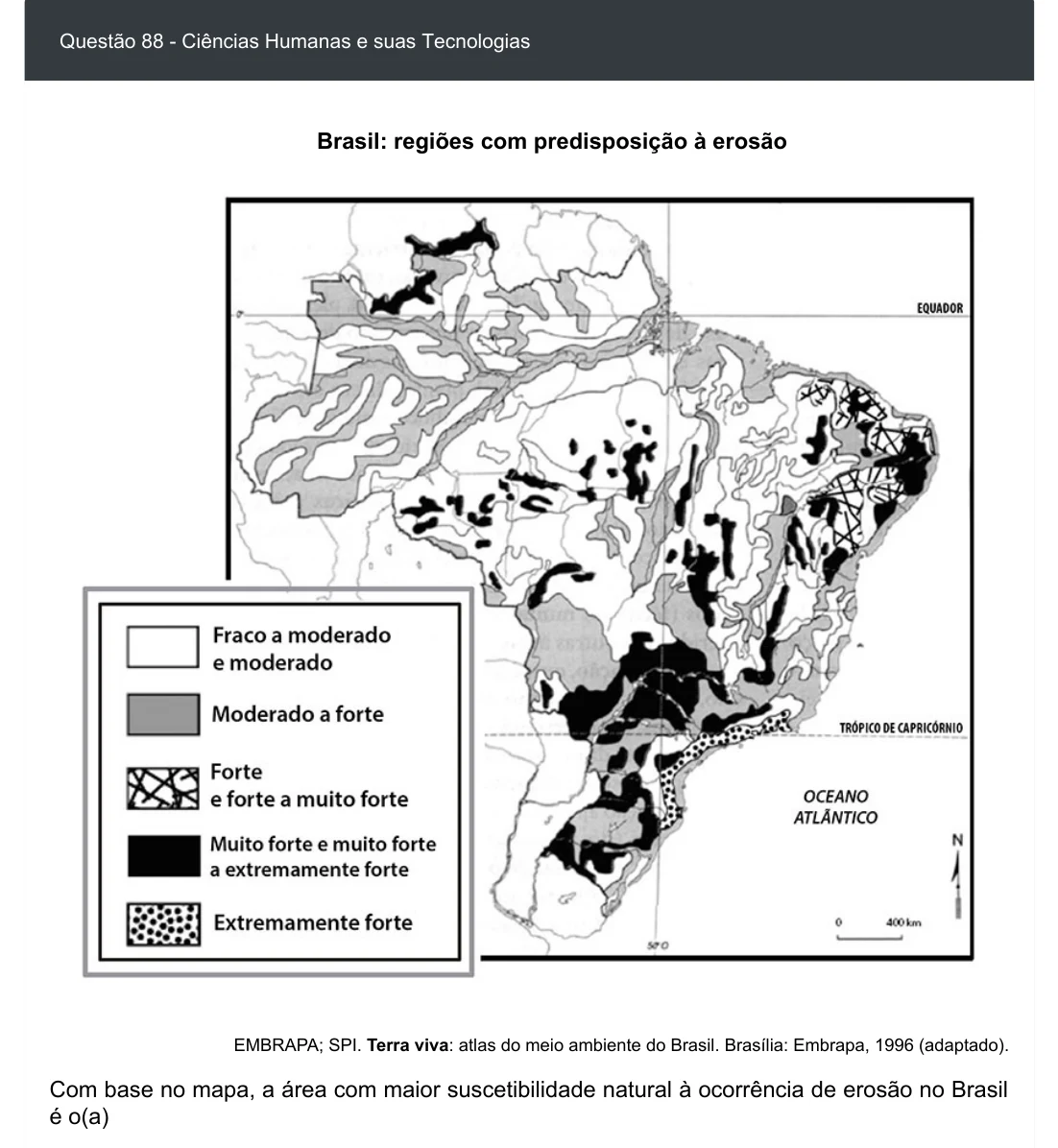 Enunciado visual completo da questão 88 do ENEM 2020 - 1º Dia - Caderno 4 – Rosa – Espanhol – Aplicação digital, página 96.