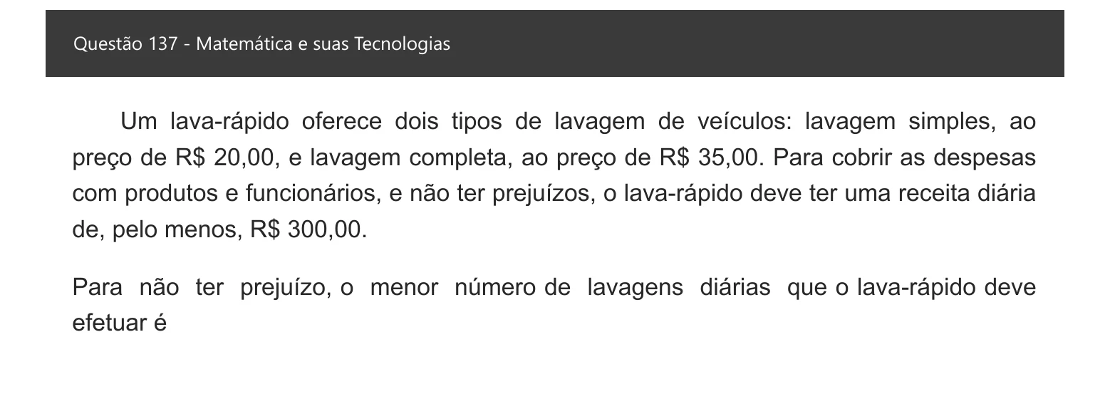 Enunciado visual completo da questão 137 do ENEM 2021 - 2º Dia – Caderno 8 – Rosa – Aplicação digital, página 55.