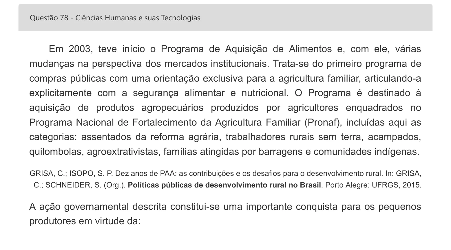 Enunciado visual completo da questão 78 do ENEM 2022 - 1º Dia – Caderno 3 – Branco – Inglês – Aplicação digital, página 91.