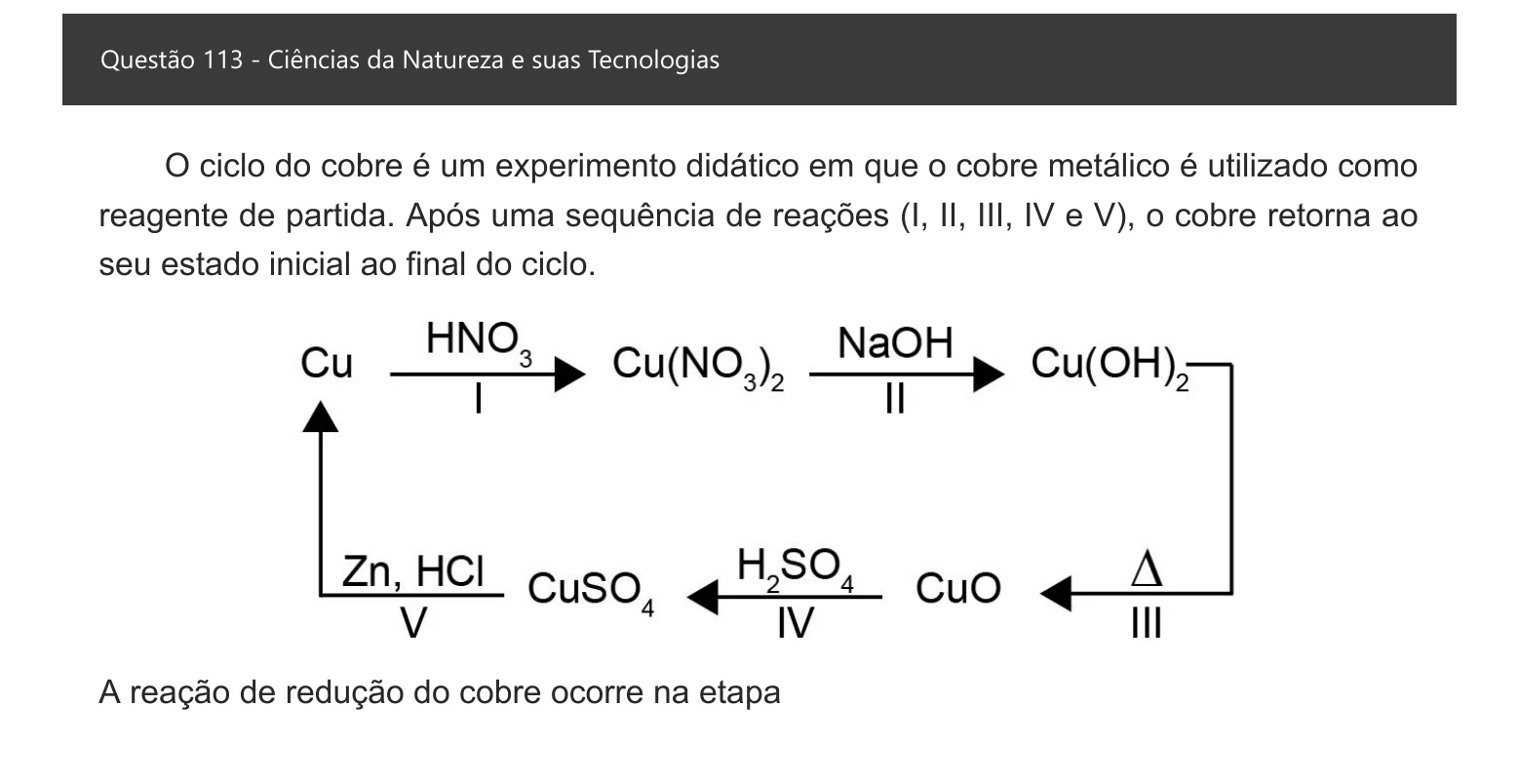 Enunciado visual completo da questão 113 do ENEM 2021 - 2º Dia – Caderno 7 – Azul – Aplicação digital, página 30.