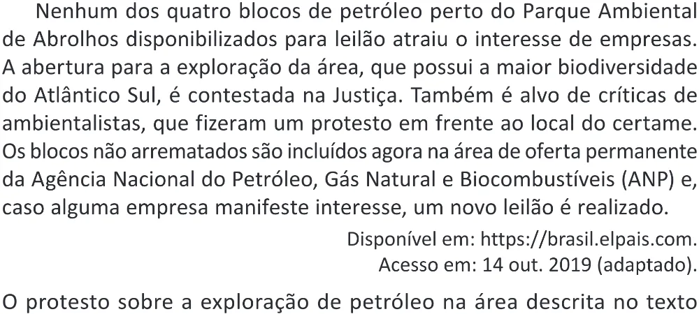 Trecho original com figura, tabela ou fórmula da questão 54 do ENEM 2025 - 1º Dia – Caderno 9 – Laranja (Braile e ledor) – Aplicação Regular - (Superampliada) - Belém, Ananindeua e Marituba.
