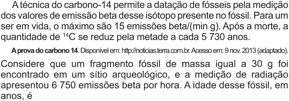 Trecho original com figura, tabela ou fórmula da questão 102 do ENEM 2017 - 2º Dia - Caderno 5 – Amarelo (Superampliada) – Aplicação regular.