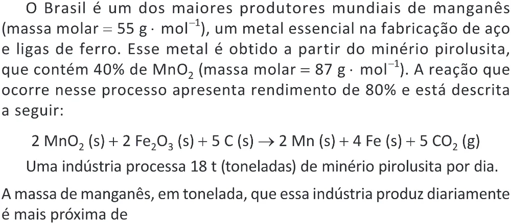 Trecho original com figura, tabela ou fórmula da questão 115 do ENEM 2025 - 2º Dia – Caderno 11 – Laranja (Braile e ledor) – Aplicação Regular - (Superampliada) - Belém, Ananindeua e Marituba.