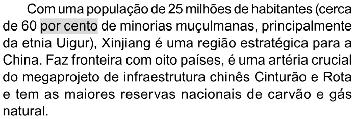 Trecho original com figura, tabela ou fórmula da questão 57 do ENEM 2023 - 1º Dia – Caderno 9 – Laranja (Braile e ledor) – Aplicação Regular.