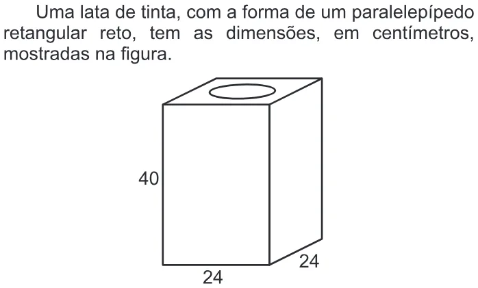Trecho original com figura, tabela ou fórmula da questão 168 do ENEM 2014 - 2º Dia - Caderno 6 - Cinza – Aplicação regular.