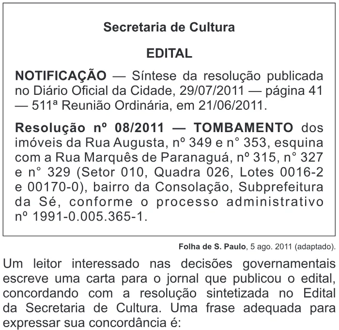 Trecho original com figura, tabela ou fórmula da questão 97 do ENEM 2013 - 2º Dia - Caderno 8 - Rosa – Aplicação regular.