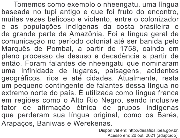 Trecho original com figura, tabela ou fórmula da questão 7 do ENEM 2022 - 1º Dia – Caderno 2 – Amarelo – Reaplicação/PPL.