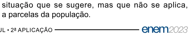 Alternativa E da questão 20 do ENEM 2023 - 1º Dia – Caderno 1 – Azul – Reaplicação/PPL.
