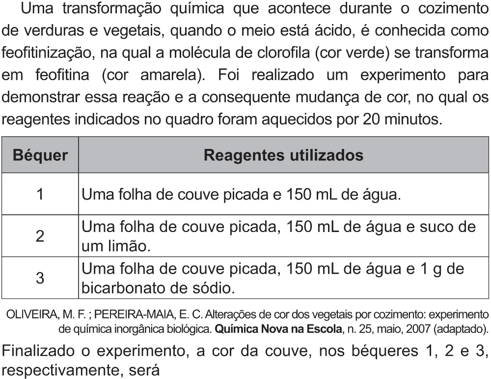 Trecho original com figura, tabela ou fórmula da questão 124 do ENEM 2021 - 2º Dia – Caderno 5 – Amarelo (Superampliada) – Reaplicação/PPL/Segunda Oportunidade.