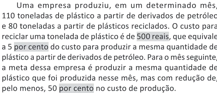 Trecho original com figura, tabela ou fórmula da questão 157 do ENEM 2025 - 2º Dia – Caderno 11 – Laranja (Braile e ledor) – Aplicação Regular - (Ledor).