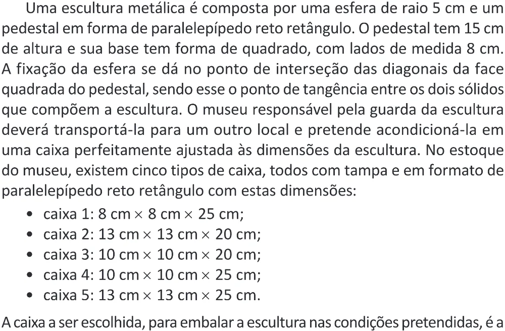 Trecho original com figura, tabela ou fórmula da questão 139 do ENEM 2025 - 2º Dia – Caderno 11 – Laranja (Braile e ledor) – Reaplicação - (Superampliada).