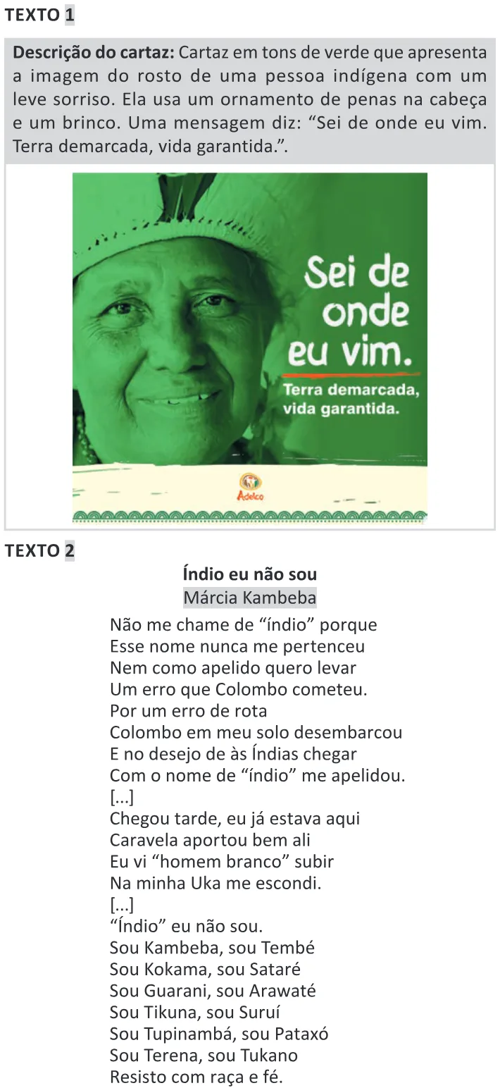 Trecho original com figura, tabela ou fórmula da questão 13 do ENEM 2025 - 1º Dia – Caderno 9 – Laranja (Braile e ledor) – Aplicação Regular - (Ledor) - Belém, Ananindeua e Marituba.