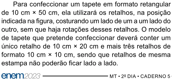 Trecho original com figura, tabela ou fórmula da questão 148 do ENEM 2023 - 2º Dia – Caderno 5 – Amarelo – Reaplicação/PPL.