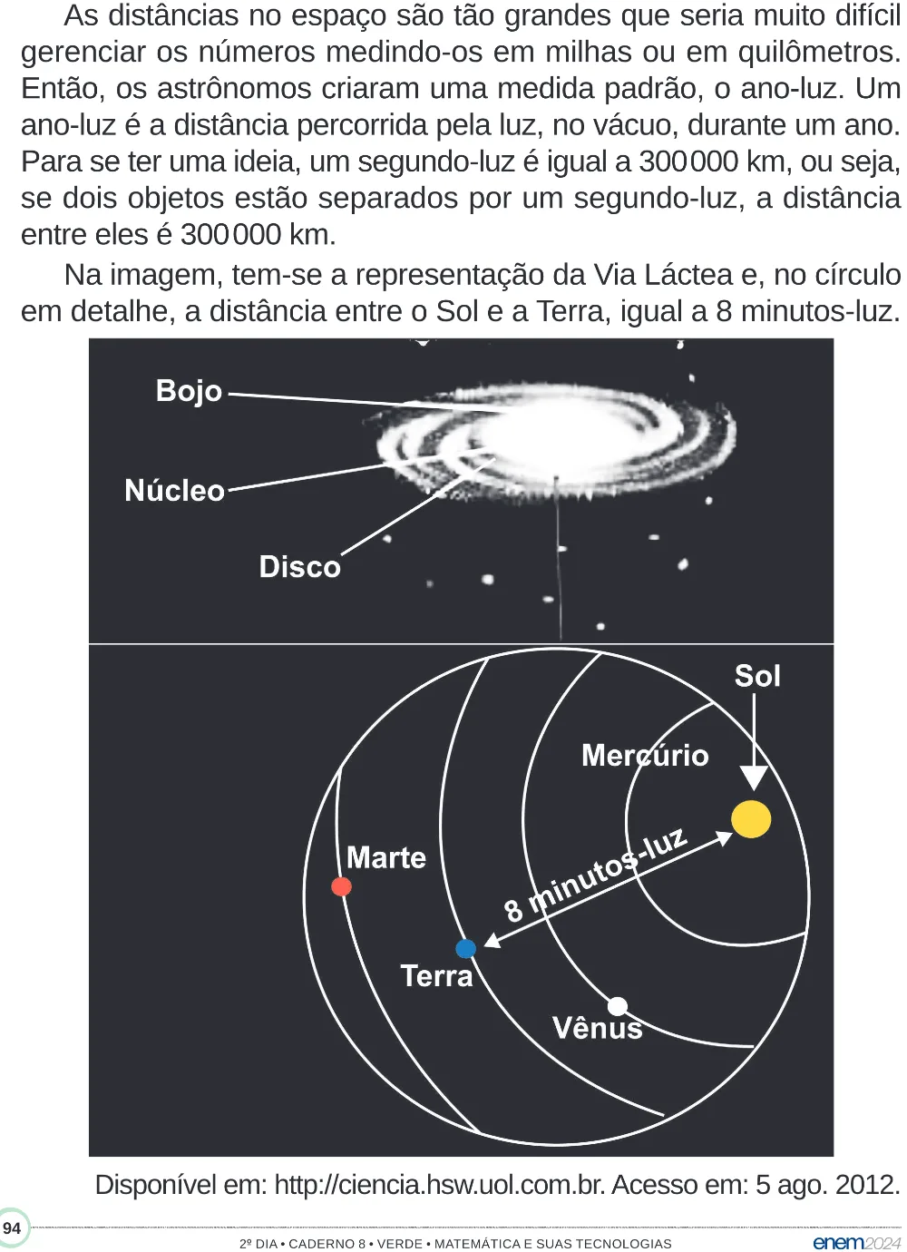 Trecho original com figura, tabela ou fórmula da questão 180 do ENEM 2024 - 2º Dia – Caderno 8 – Verde (Superampliada) – Reaplicação/PPL.