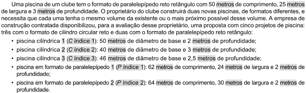 Trecho original com figura, tabela ou fórmula da questão 142 do ENEM 2023 - 2º Dia – Caderno 11 – Laranja (braile e ledor) – Reaplicação/PPL.