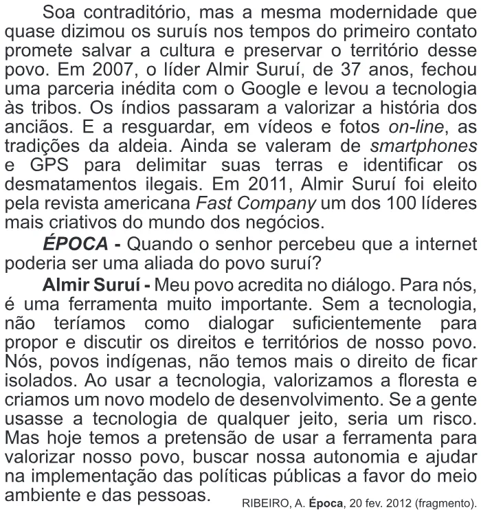 Trecho original com figura, tabela ou fórmula da questão 103 do ENEM 2012 - 2º Dia - Caderno 6 - Cinza – Reaplicação/PPL.
