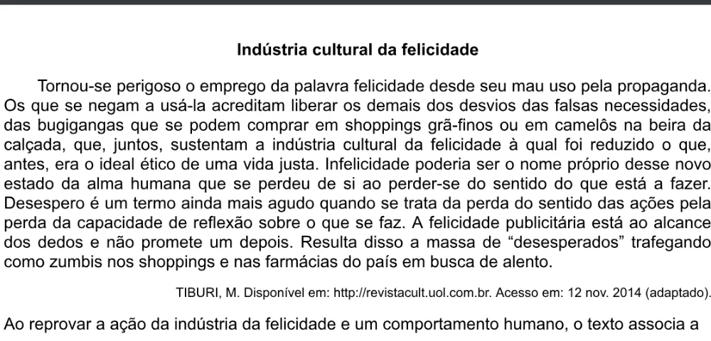 Trecho original com figura, tabela ou fórmula da questão 13 do ENEM 2020 - 1º Dia - Caderno 3 – Branco – Inglês – Aplicação digital.