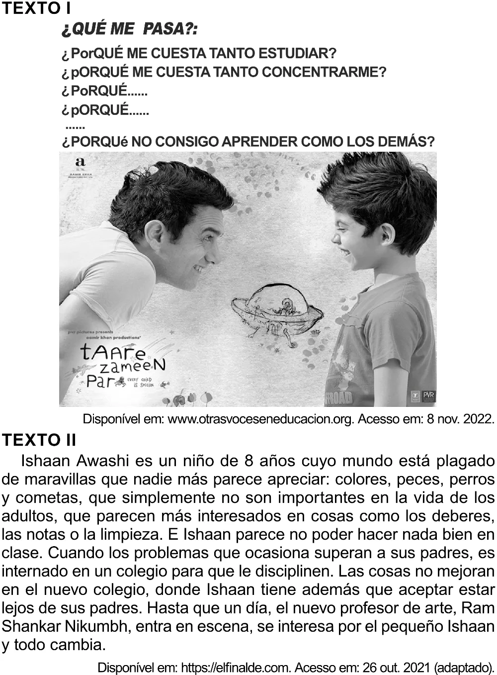 Trecho original com figura, tabela ou fórmula da questão 2 (espanhol) do ENEM 2023 - 1º Dia – Caderno 10 – Verde (Libras) – Aplicação Regular - (Superampliada).