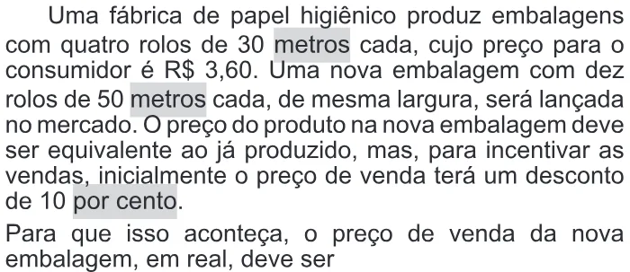 Trecho original com figura, tabela ou fórmula da questão 164 do ENEM 2017 - 2º Dia - Caderno 11 - Laranja – Reaplicação/PPL - Ledor.