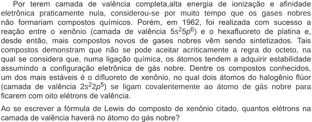 Trecho original com figura, tabela ou fórmula da questão 121 do ENEM 2019 - 2º Dia – Caderno 6 – Cinza (Ampliada) – Aplicação Regular.