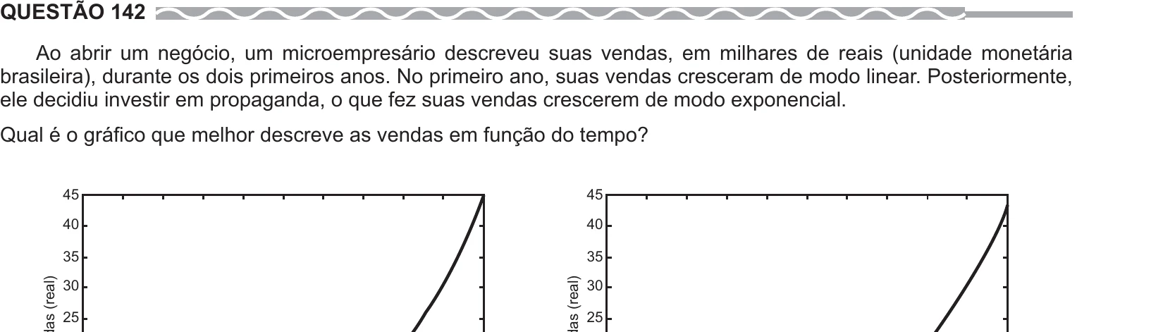 Enunciado original completo da questão 142 do ENEM 2017 - 2º Dia - Caderno 5 - Amarelo – Reaplicação/PPL, página 18.