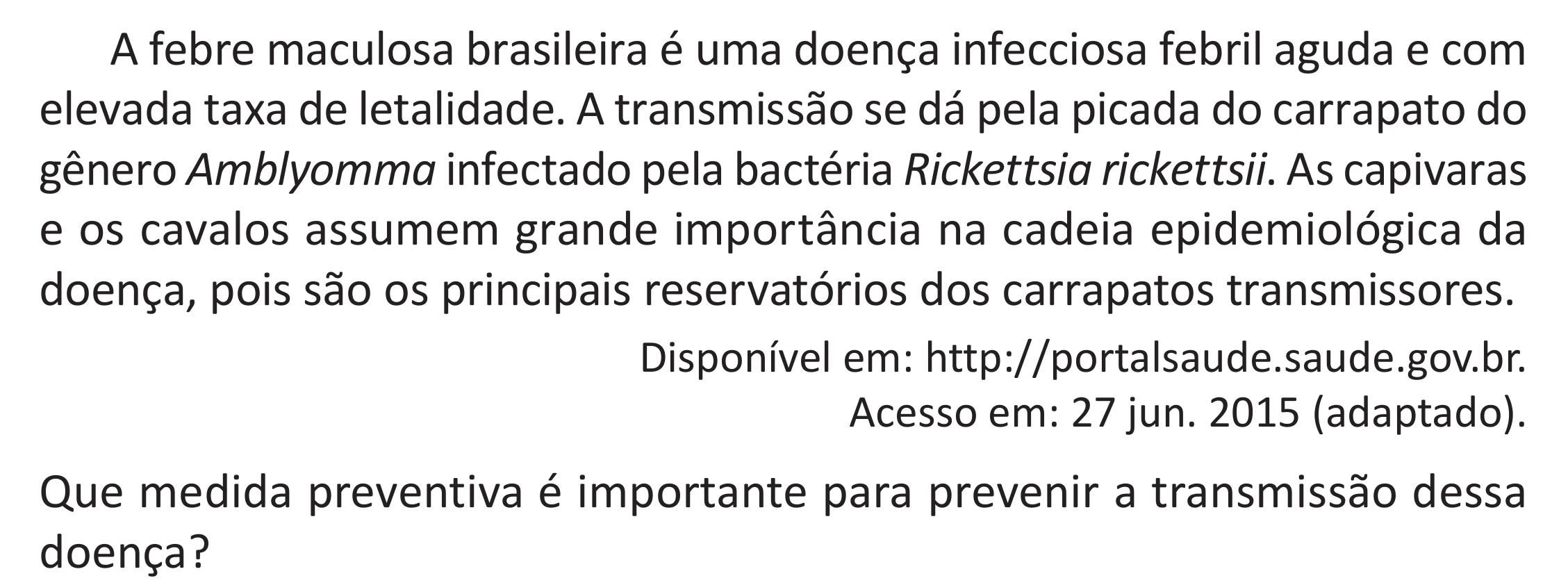 Enunciado original completo da questão 92 do ENEM 2025 - 2º Dia – Caderno 11 – Laranja (Braile e ledor) – Aplicação Regular - (Superampliada) - Belém, Ananindeua e Marituba, página 4.