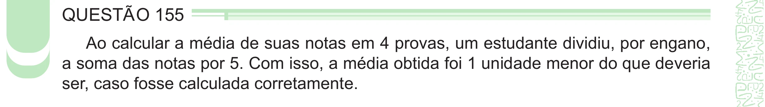Enunciado original completo da questão 155 do ENEM 2024 - 2º Dia – Caderno 8 – Verde – Aplicação Regular - (Ampliada), página 44.