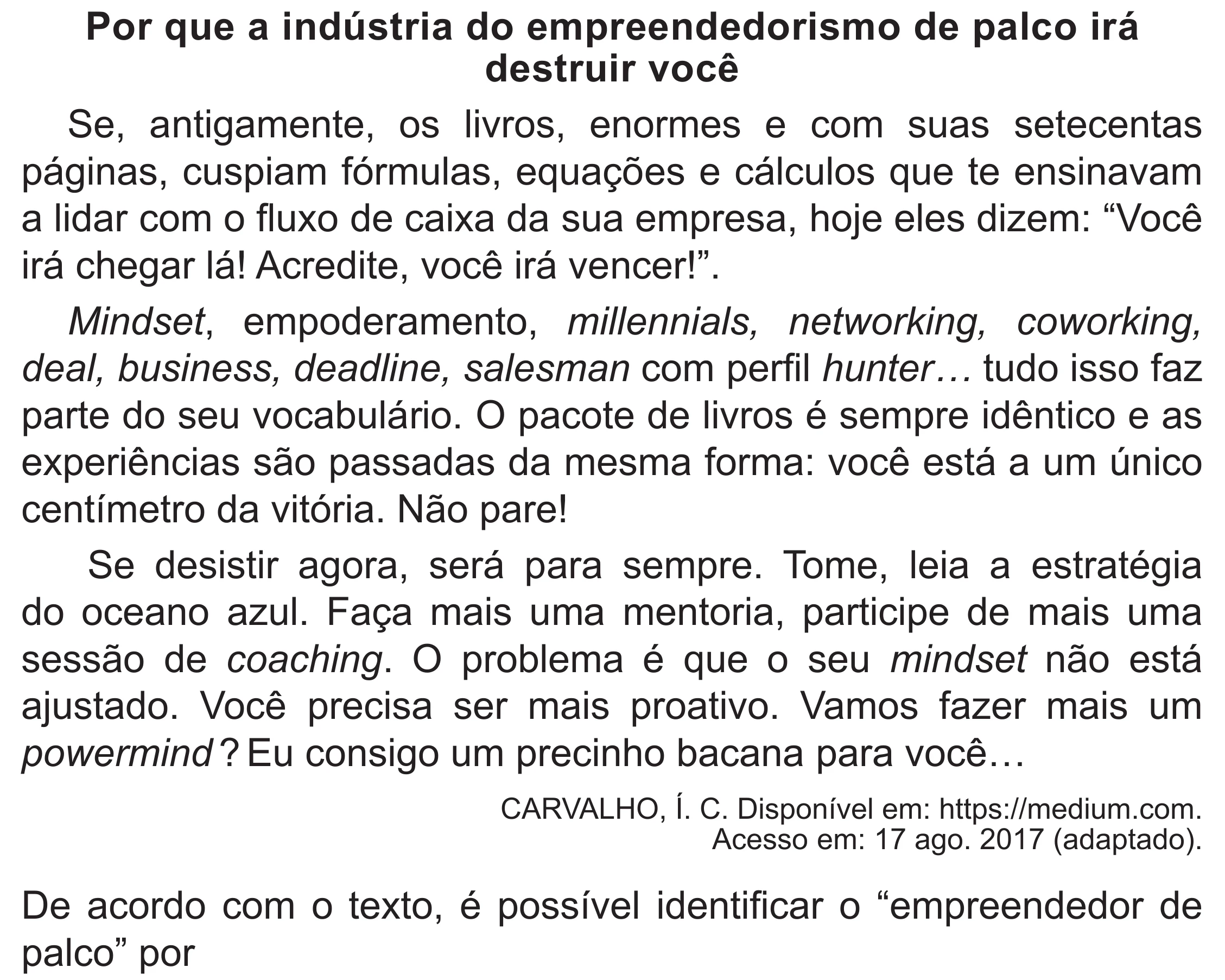 Enunciado original completo da questão 13 do ENEM 2020 - 1º Dia - Caderno 4 – Rosa (Superampliada) – Aplicação Regular, página 18.