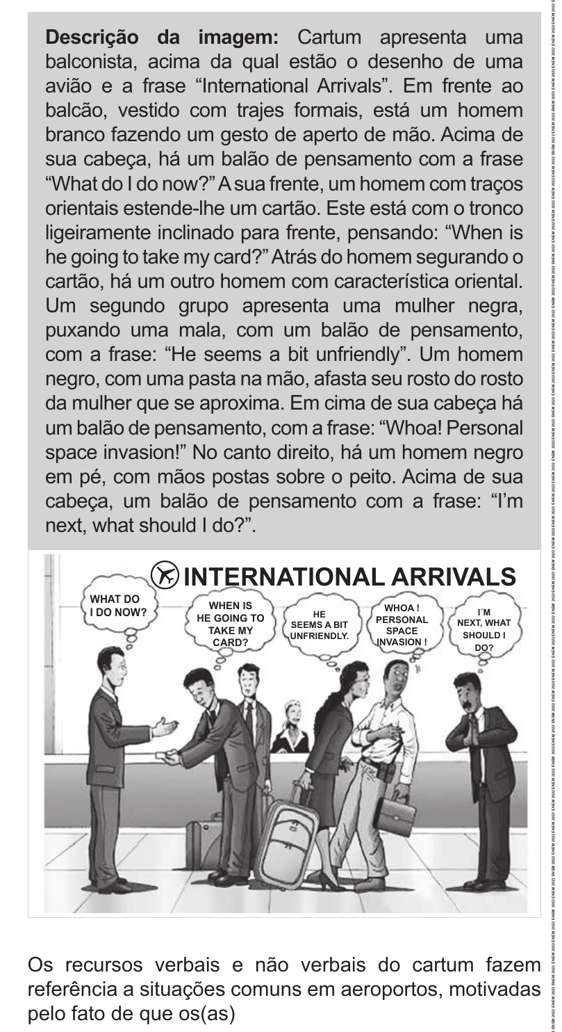 Enunciado original completo da questão 5 (inglês) do ENEM 2022 - 1º Dia – Caderno 9 – Laranja (braile e ledor) – Reaplicação/PPL, página 3.