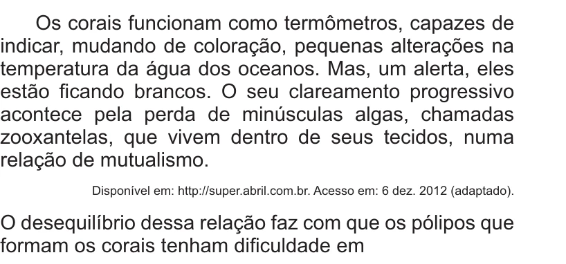 Enunciado original completo da questão 62 do ENEM 2014 - 1º Dia – Caderno 3 – Branco – Reaplicação/PPL, página 21.