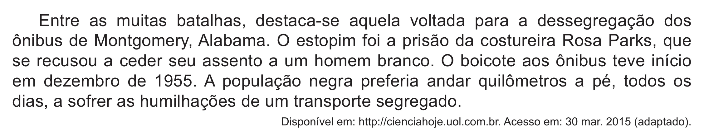 Enunciado original completo da questão 84 do ENEM 2021 - 1º Dia – Caderno 2 – Amarelo (Ampliada) – Reaplicação/PPL/Segunda Oportunidade, página 60.