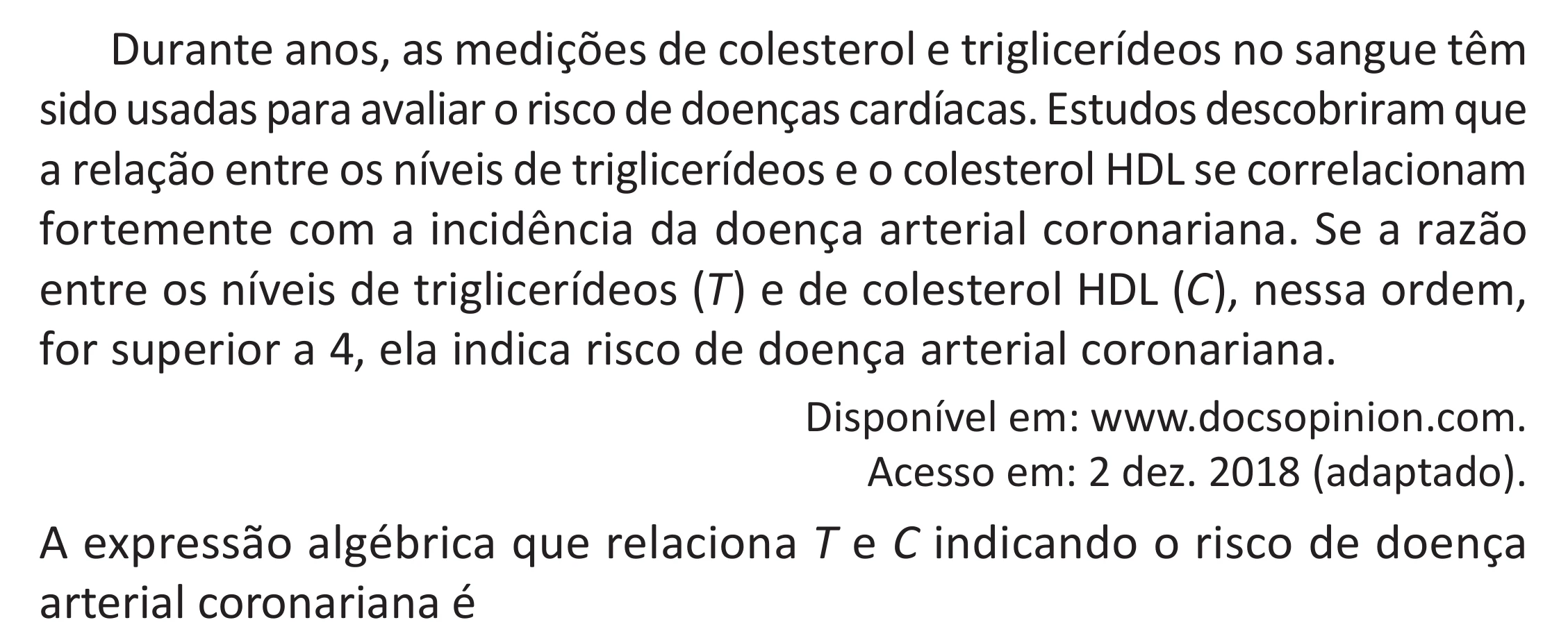 Enunciado original completo da questão 180 do ENEM 2025 - 2º Dia – Caderno 11 – Laranja (Braile e ledor) – Reaplicação - (Superampliada), página 95.