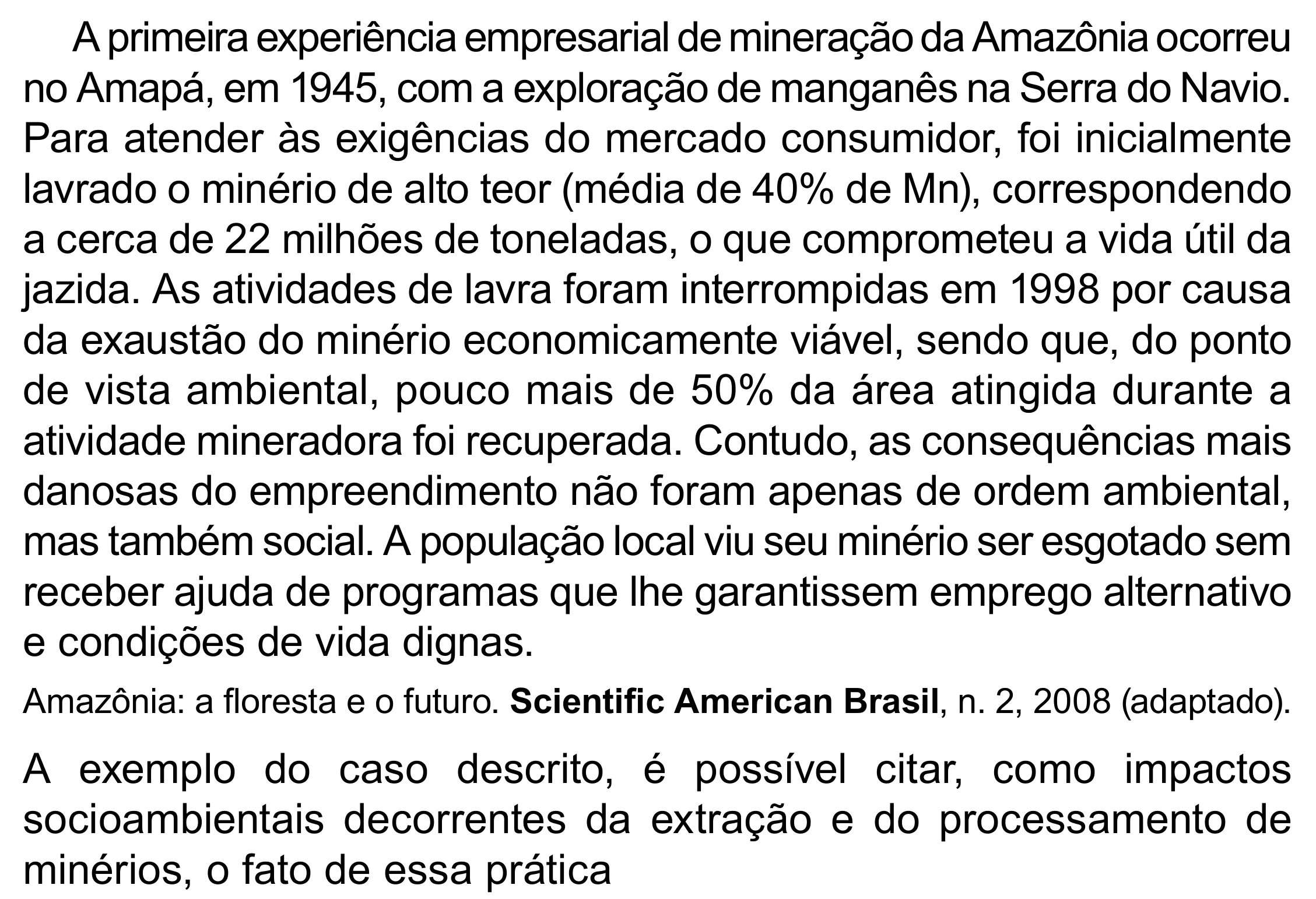 Enunciado original completo da questão 130 do ENEM 2023 - 2º Dia – Caderno 8 – Rosa (Superampliada) – Reaplicação/PPL, página 43.