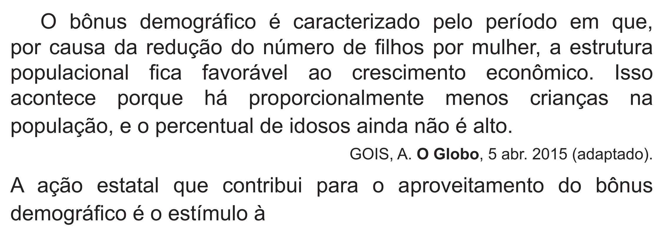 Enunciado original completo da questão 76 do ENEM 2019 - 1º Dia – Caderno 2 – Amarelo (Superampliada) – Aplicação Regular, página 71.