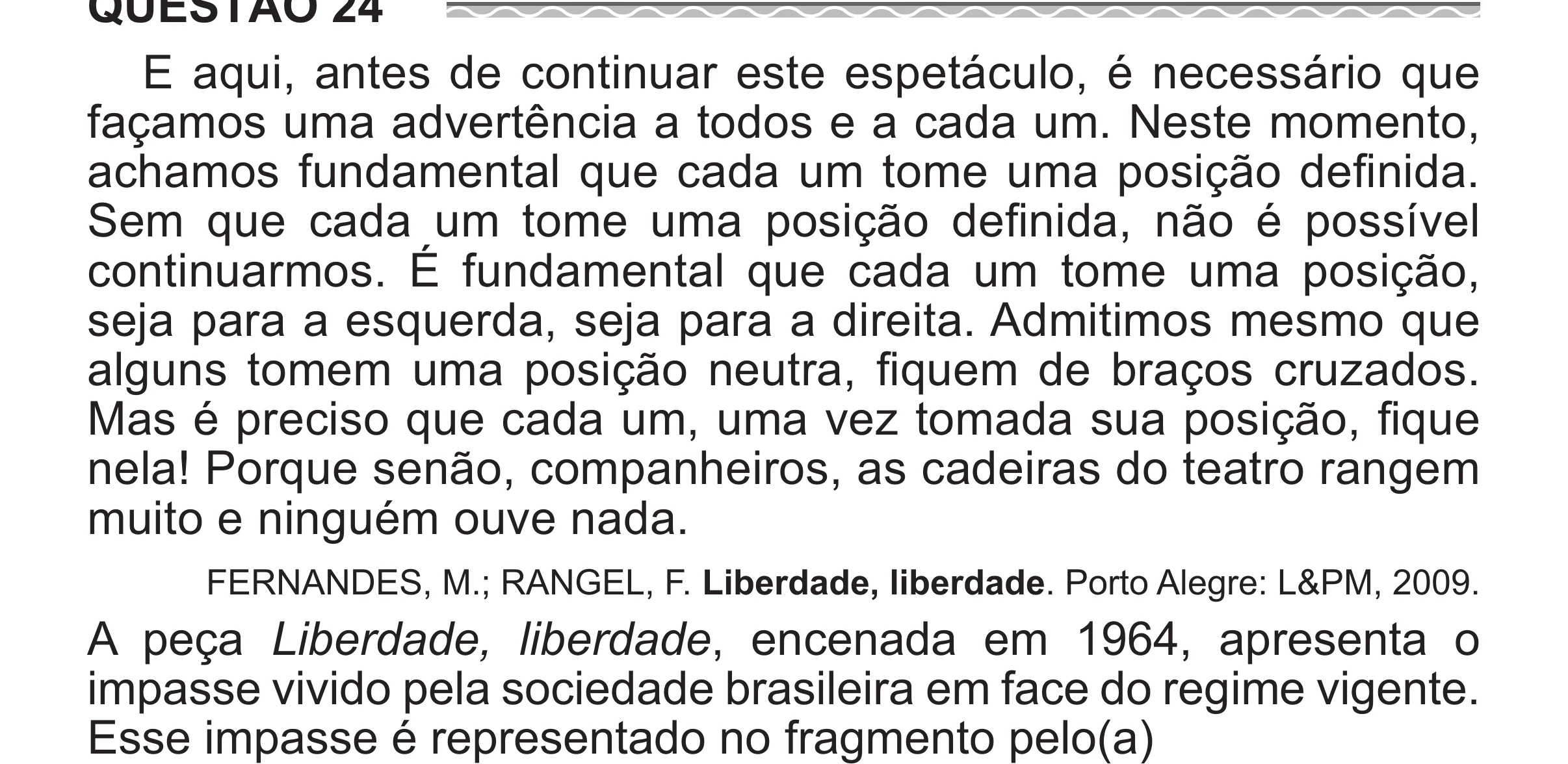 Enunciado original completo da questão 24 do ENEM 2017 - 1º Dia - Caderno 1 - Azul (Superampliada) – Aplicação regular, página 29.