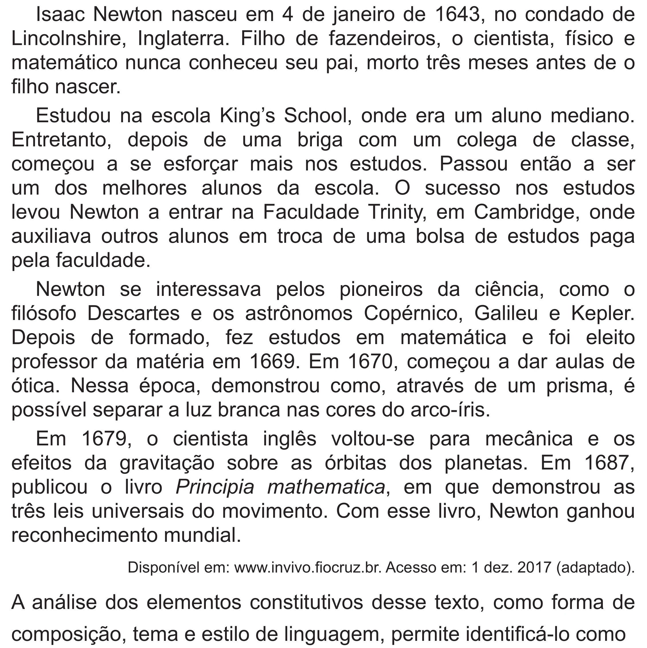 Enunciado original completo da questão 19 do ENEM 2020 - 1º Dia – Caderno 4 – Rosa (Superampliada) – Reaplicação/PPL, página 29.