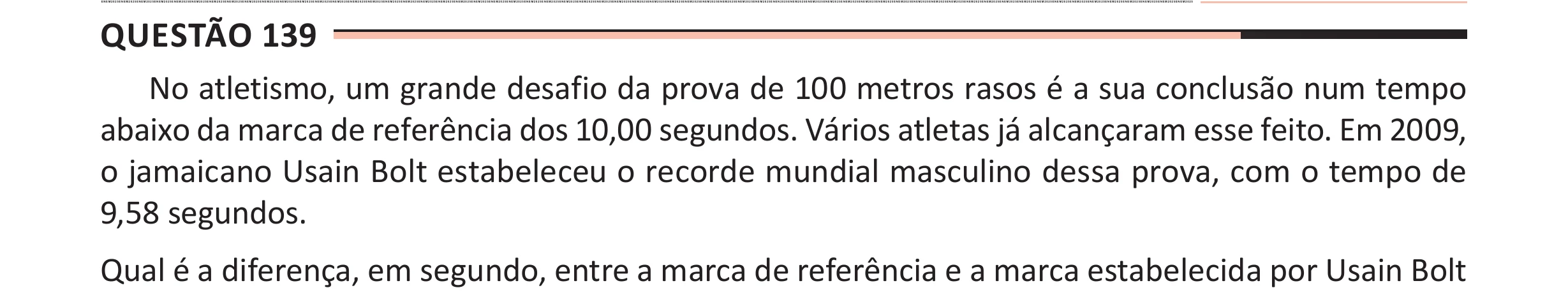 Enunciado original completo da questão 139 do ENEM 2025 - 2º Dia – Caderno 11 – Laranja (Braile e ledor) – Aplicação Regular - (Ampliada), página 34.