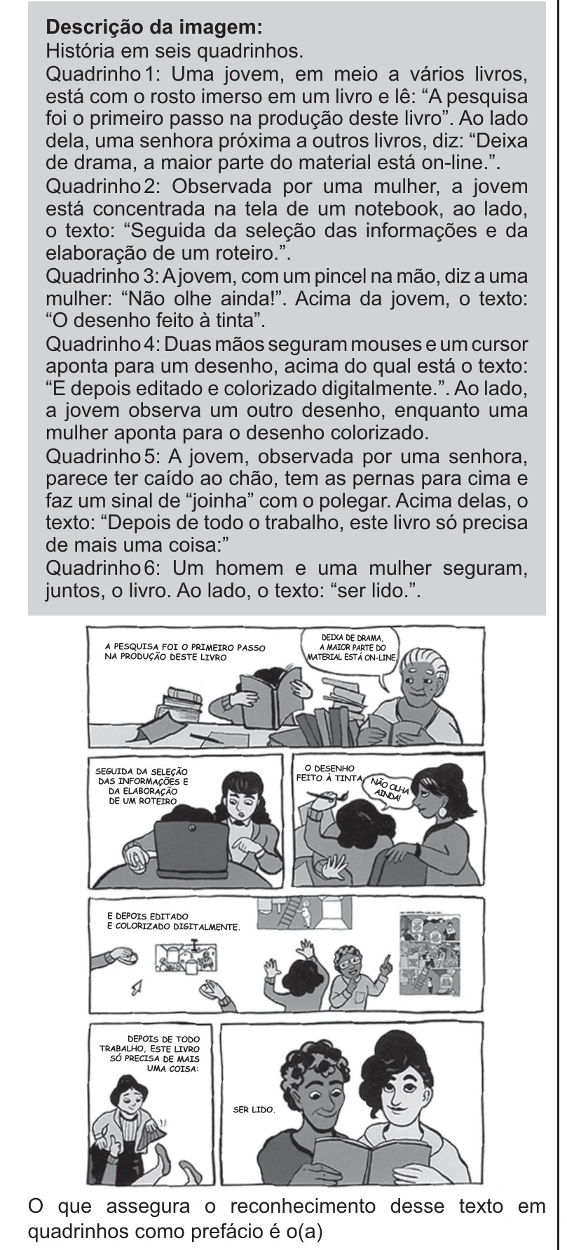 Enunciado original completo da questão 15 do ENEM 2021 - 1º Dia – Caderno 9 – Laranja (Braile e ledor) – Aplicação Regular, página 9.