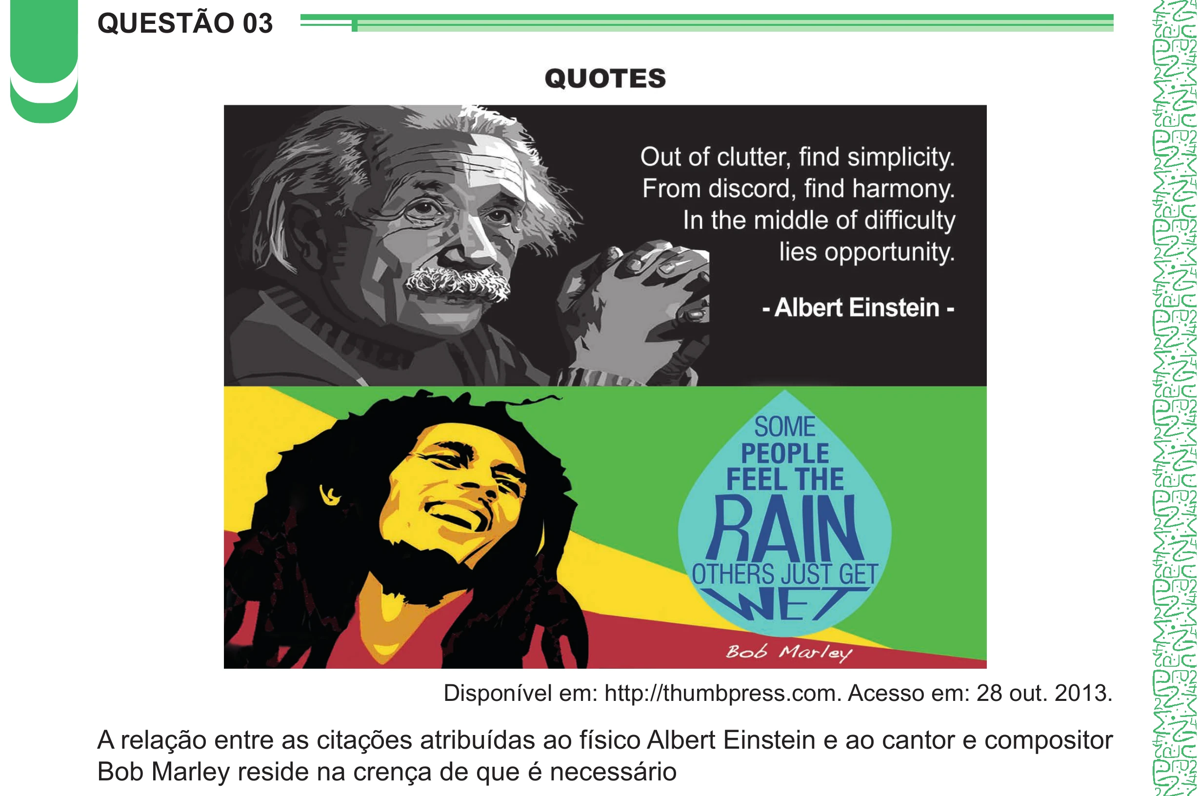 Enunciado original completo da questão 3 (inglês) do ENEM 2024 - 1º Dia – Caderno 4 – Verde – Aplicação Regular - (Ampliada), página 4.