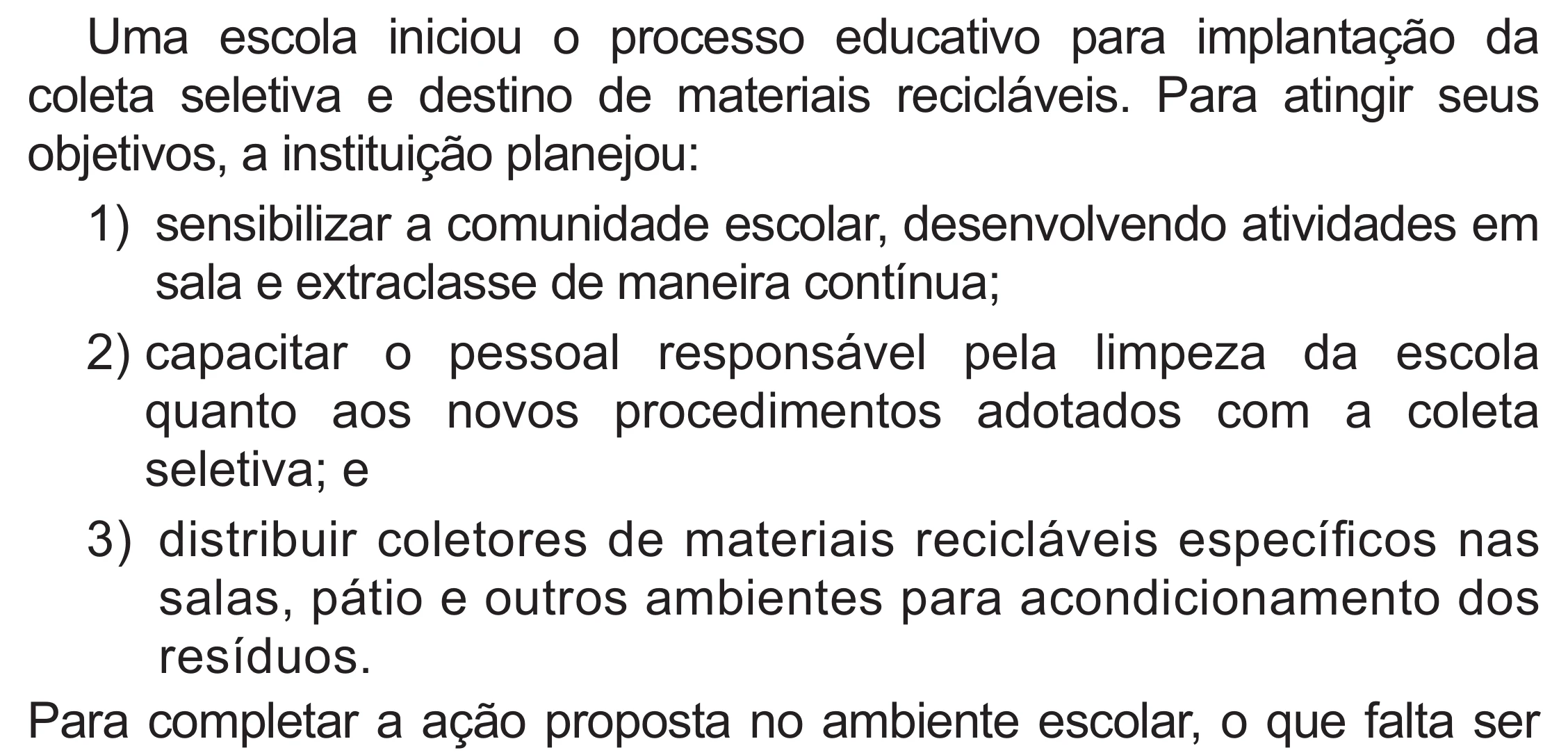 Enunciado original completo da questão 122 do ENEM 2021 - 2º Dia – Caderno 12 – Verde (Libras – Superampliada) – Aplicação Regular, página 31.