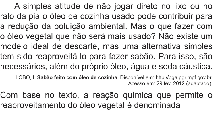 Enunciado original completo da questão 99 do ENEM 2021 - 2º Dia – Caderno 6 – Cinza – Aplicação Regular, página 3.
