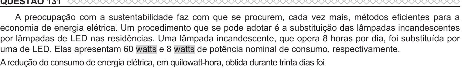 Enunciado original completo da questão 131 do ENEM 2022 - 2º Dia – Caderno 11 – Laranja (braile e ledor) – Reaplicação/PPL, página 17.