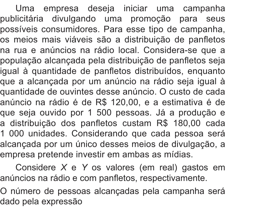 Enunciado original completo da questão 138 do ENEM 2018 - 2º Dia - Caderno 5 - Amarelo – Aplicação regular, página 16.