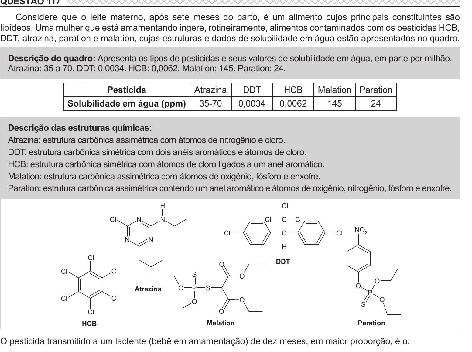 Enunciado original completo da questão 117 do ENEM 2022 - 2º Dia – Caderno 11 – Laranja (braile e ledor) – Reaplicação/PPL, página 12.