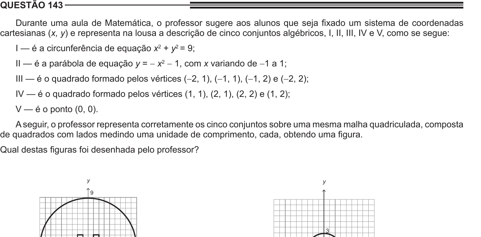 Enunciado original completo da questão 143 do ENEM 2013 - 2º Dia - Caderno 6 - Cinza – Aplicação regular, página 21.