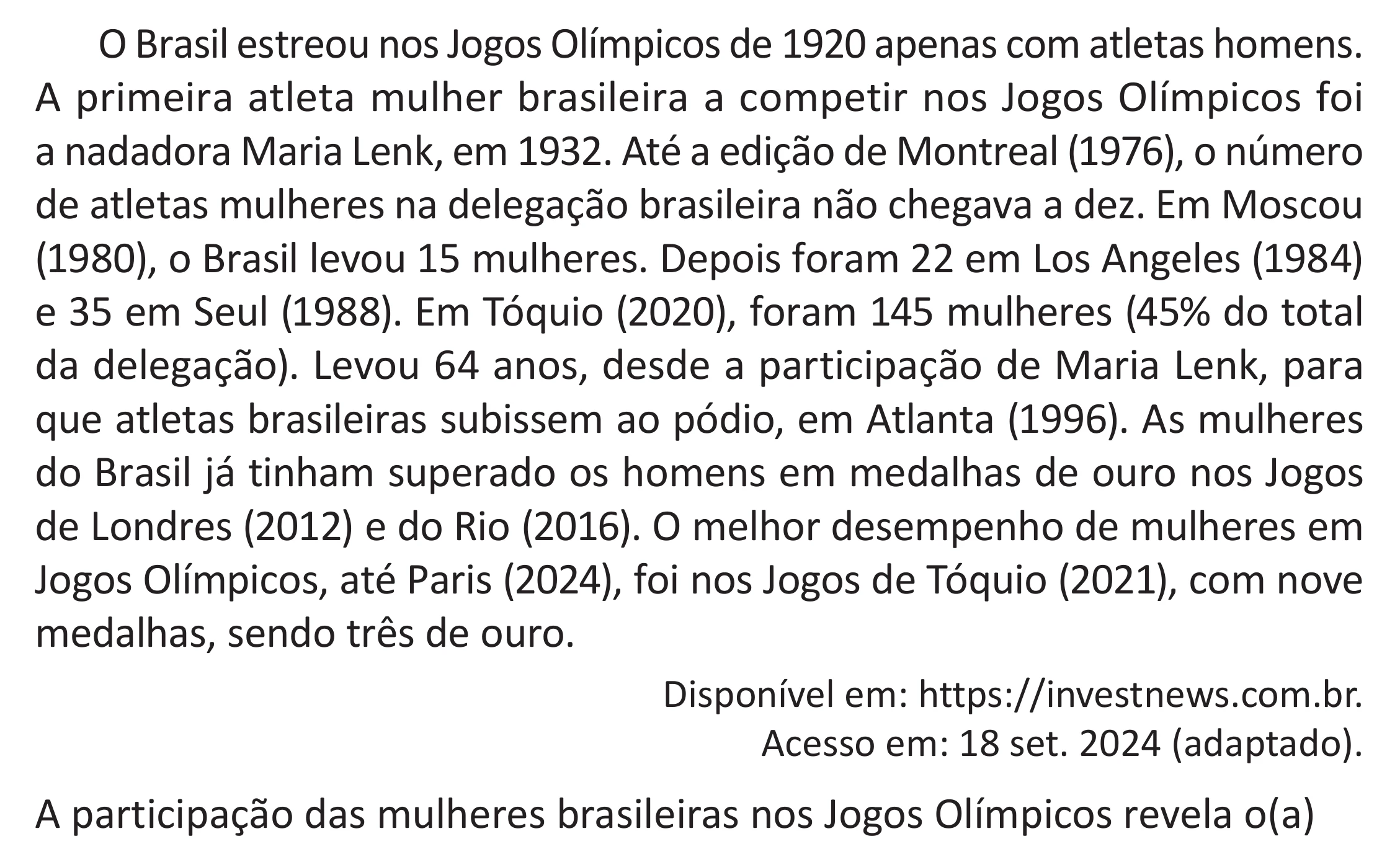 Enunciado original completo da questão 6 do ENEM 2025 - 1º Dia – Caderno 9 – Laranja (Braile e ledor) – Reaplicação - (Superampliada), página 13.