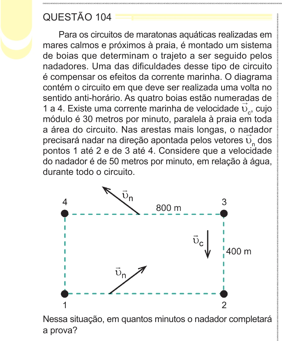 Enunciado original completo da questão 104 do ENEM 2024 - 2º Dia – Caderno 5 – Amarelo – Aplicação Regular, página 6.